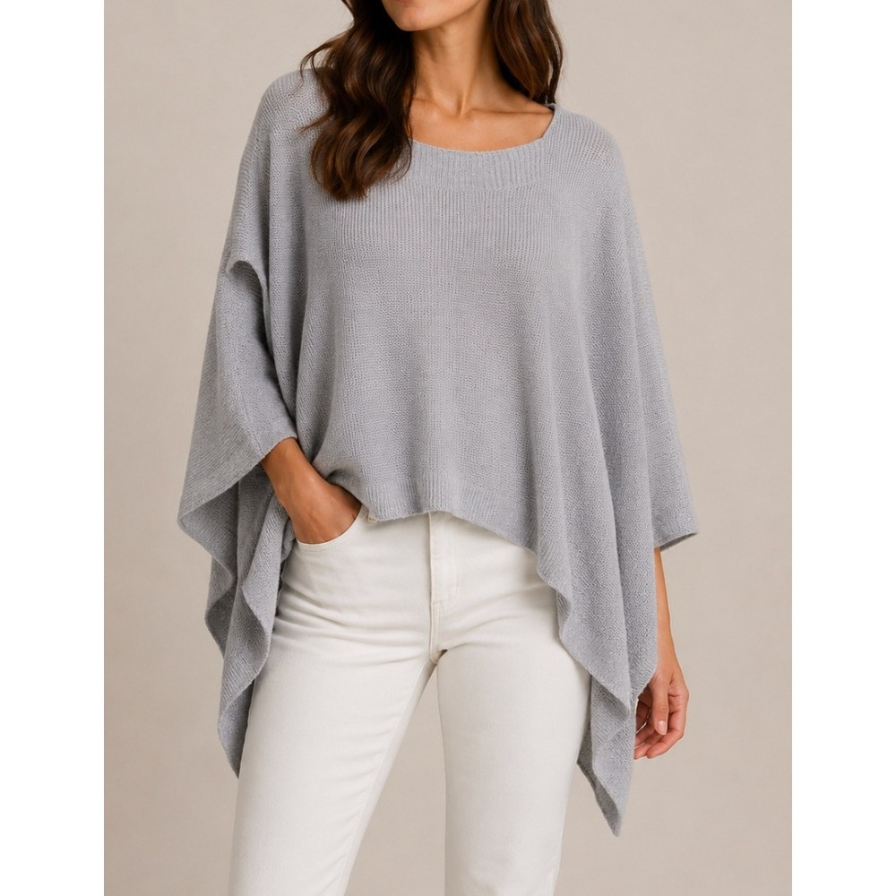 Lululemon Forward Fold Wrap Poncho Sweater Gray Waffle Knit Cashmere Blend OS